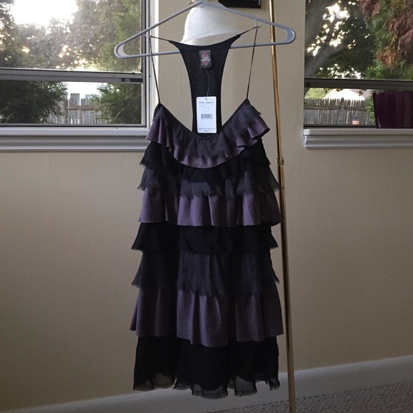Free People Light purple/charcoal/black dress - Picture 2 of 4